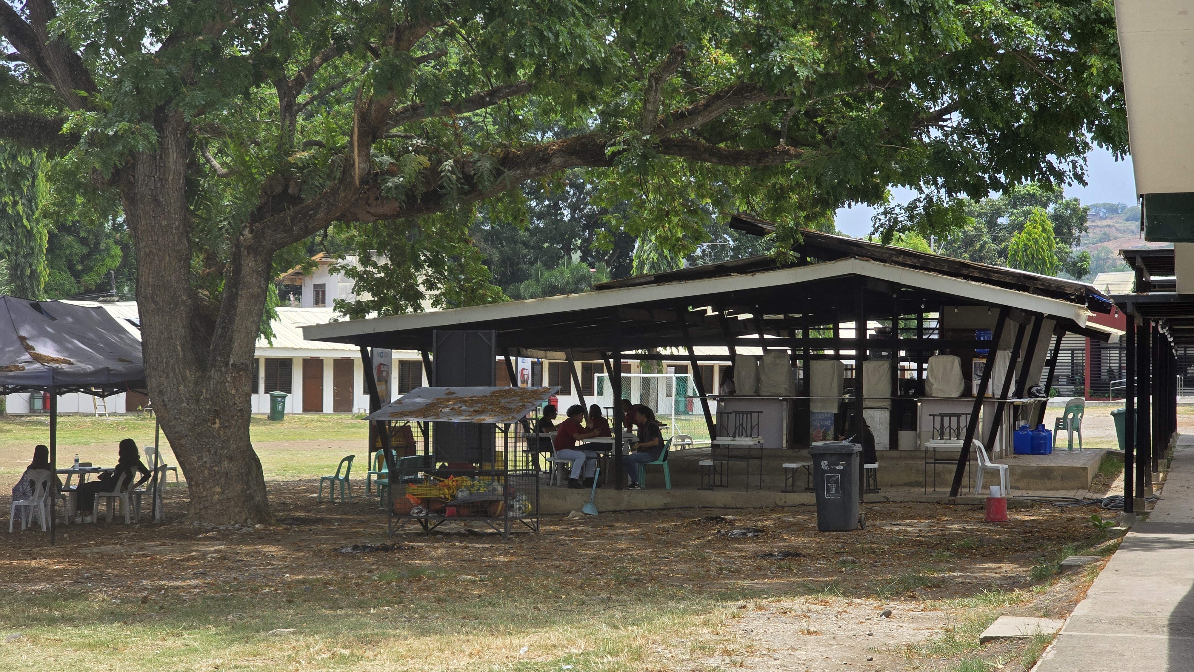 Students on campus grounds