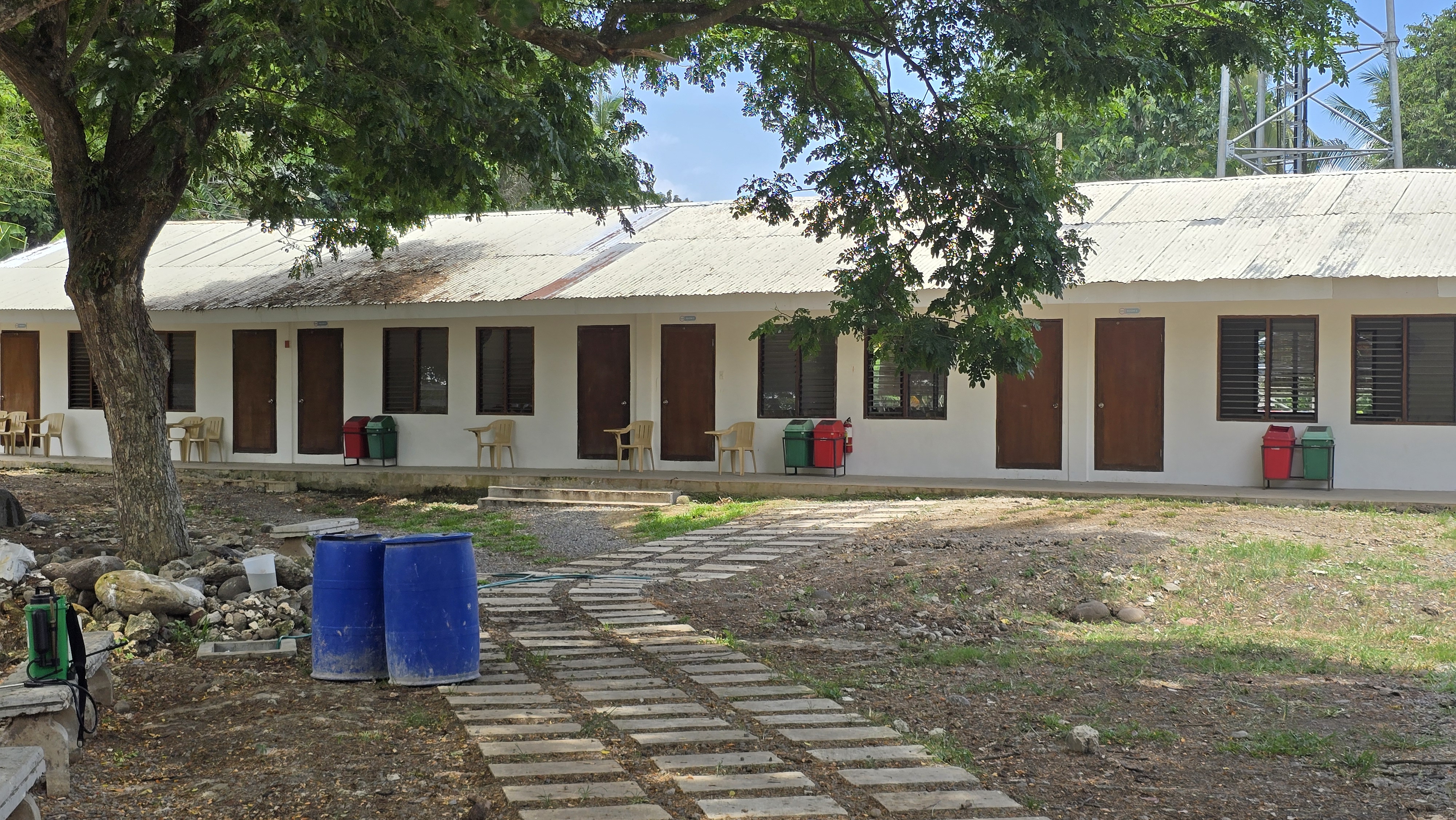 Building exterior with walkway